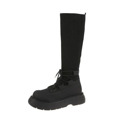 China Fashion Trend Size Winter Women Boots Big Round Toe Ladies Sock Boot Shoes Female Long Platform Booties for sale