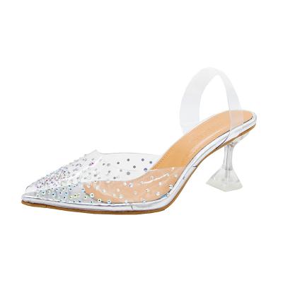 China Fashion Trend Luxury Women Sandals High Heels Transparent Female Pumps Shoes Elegant Sexy Ladies Slip-on Wedding Party Fashion Shoes For Lady for sale