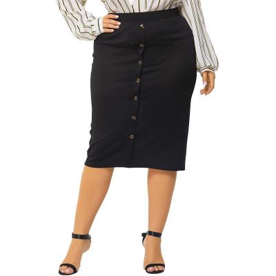 China 2021 new clothing style wholesale temperament women's breathable mid skirt plus size black bag hip skirt women's bust skirt for sale