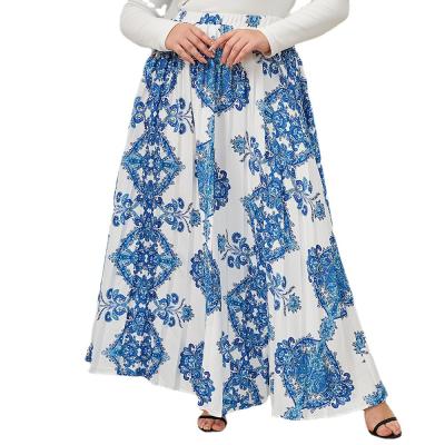 China 2022 New Fashion Women Plus Size Retro Hot-selling Breathable Loose Chiffon Pleated Group Mid-waist Skirt for sale