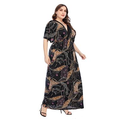 China Holiday Beach Viable Explosive Dress With Bat Sleeves Plus Size Soft Ice Silk Long Dress Bohemian Dress for sale