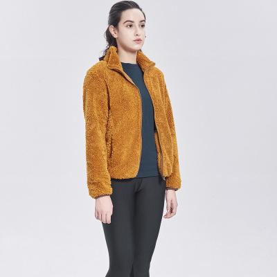 China Soft comfortable ladies autumn/winter classic fleece coral ladies and warm jacket new style women zipper coat brown for sale