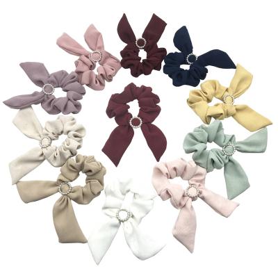 China 20pcs Party Gift Diamond Charm Elastic Hair Band Headwear Cloth Scrunchies Jewelry Headwear Girl Ponytail Holder Hair Accessories for sale