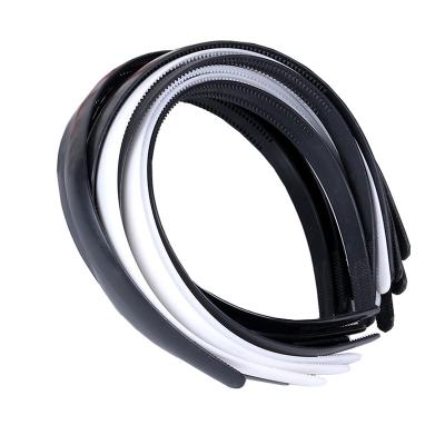 China European and American Plain Black Style 50pcs 15mm White Plastic Headband With Teeth DIY Resin Headband Hair Circle Girls Hair Accessories Headwear for sale