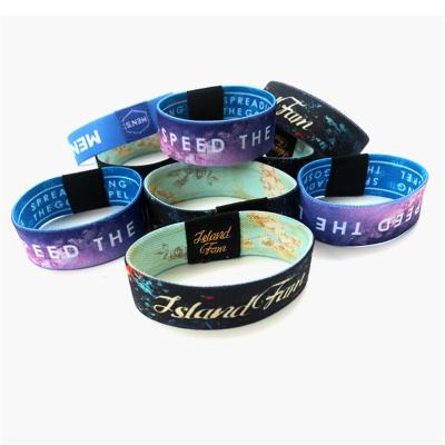 China Custom Elastic Events Heat Transfer Fabric Wristband And Wristband For Events for sale