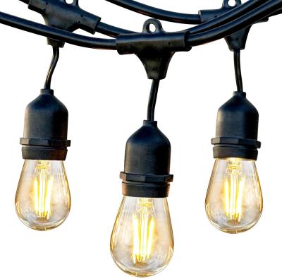 China Modern Popular Outdoor 48 Feet Garden Light Bulb String Flexible Led Hanging Light Hanging Sockets For Yard for sale