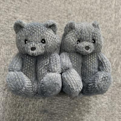 China Cheap Custom Gift Women Teddy Bear Slippers Wholesale Cute Plush Slippers for sale