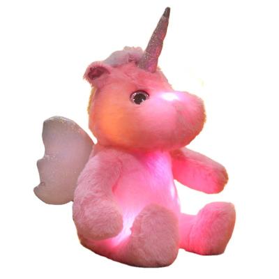 China Gift Merry Christmas Stuffed Night Led Plush Toy With Light Unicorn Light Pillow for sale