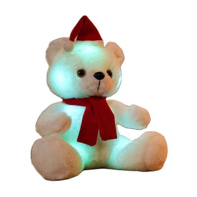 China Height Pad 28 Cm Music Talk Led Teddy Bear Plush Toys White for sale