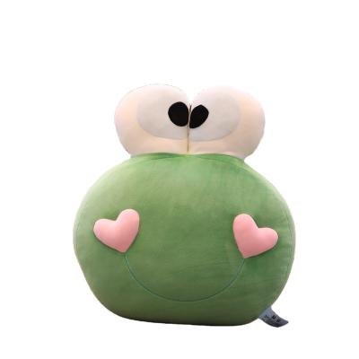 China Soft Plush Cartoon Pillow Frog Animal Round Pillow Plush Toys For Sleeping for sale