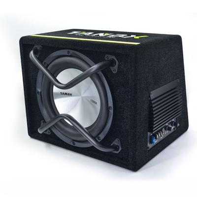 China 10 inch car subwoofer with sound box and amp speaker box 36cmX34cmX34cm for sale