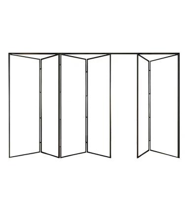 China Screen Grade Aluminum Alloy Double Glazing Folding Sliding Window Can Be Panoramic Rimless Folding Window Customized for sale