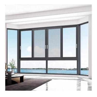 China Magnetic Aluminum Windows Hurricane Impact Windows Stained Glass Windows Energy Efficient Screen Casement Window for sale