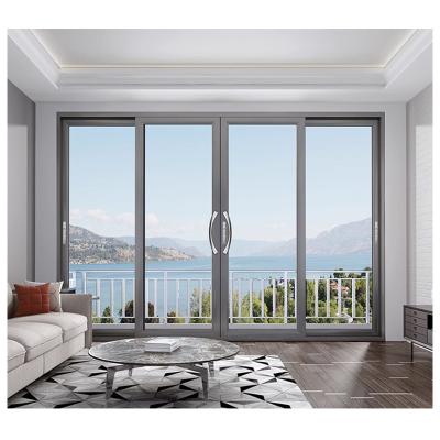 China Popular High Quality Anti-theft Aluminum Heavy Duty Exterior Double Doors Tempered Glass Energy Efficient Flat Open Swing Door for sale