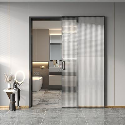 China Sound Insulation Folding Door Partition Door Aluminum Alloy Living Room Balcony Aluminum Alloy Sliding Door Internal Ultra Narrow Trackless Glass for sale