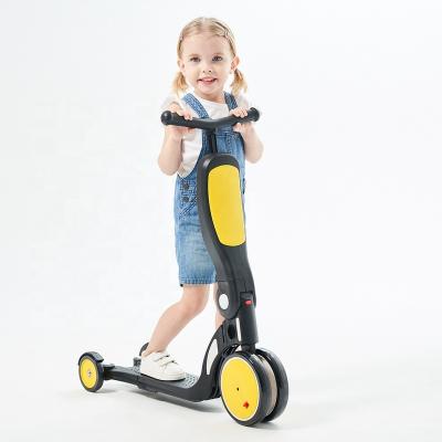 China Elaborate New Design FIVE IN ONE FOOT POWER WHEEL KIDS SCOOTER BALANCE BIKE BABY TRICYCLE for sale