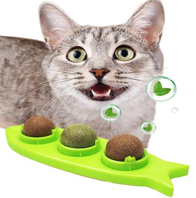 China 3in1 Stocked Catnip Balls Toys for Cats, Natural Catnip Wall Balls for Cats Teeth Cleaning for sale