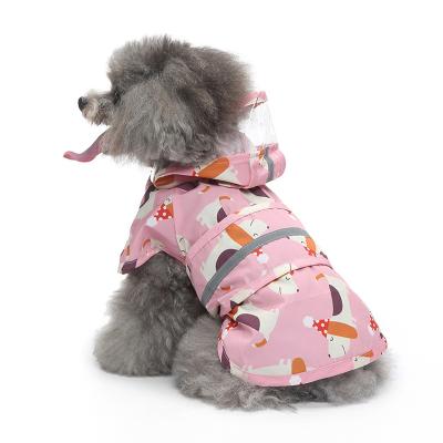 China Amazon Stocked Hot Sales Waterproof Dog Poncho Cute Printing Pattern Pet Raincoat With Leash Hole for sale