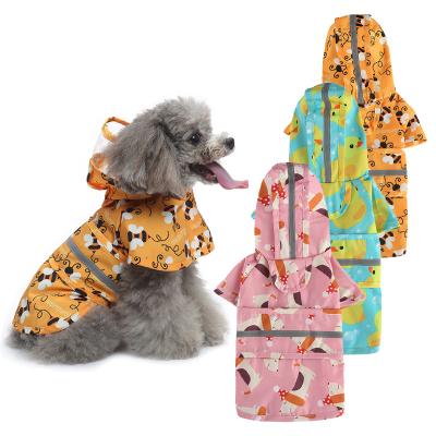 China High Quality Stocked Fashion Print Design Dog Raincoat With Hood Poncho Rain Jacket Clear For Small Medium Large Dogs for sale