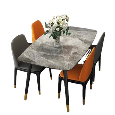 China Viable Wholesale Luxury New Design Dining Room Furniture Rectangle Top Marble Dining Tables for sale