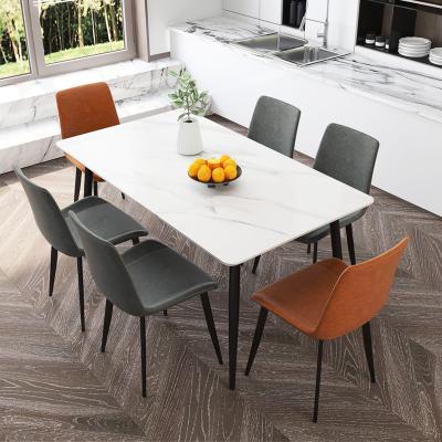 China Modern Living Style Dining Table Stainless Steel Furniture Marble Base Metal Base Home Dining Table For Dining Room for sale