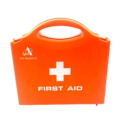 China AST Workplace ABS Trauma Rescue Kit Outdoor Plastic Box Wall Mounted Orange Tactical Medical CE Waterproof First Aid Kit DIN13157 for sale