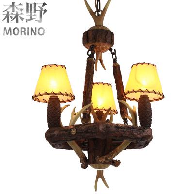 China Rustic Artificial Resin Country Style American Antler Chandelier for sale