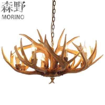 China American Country Faux Resin Cottage Style Buck Antler Lights 110V For North America Market for sale