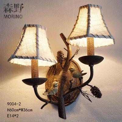 China American Country Sconce Wall Light Bird And Pinecone Design Country Vintage Rustic Style for sale