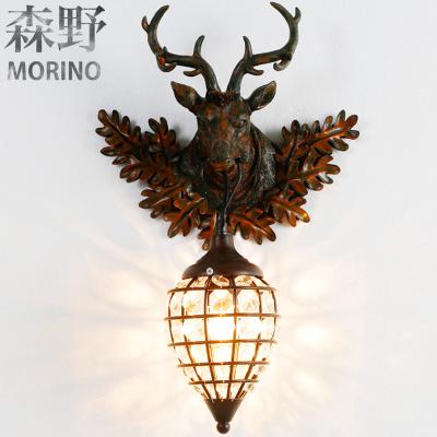 China European Deer Wall Decorative Indoor Sconce Lamp New Head Design for sale