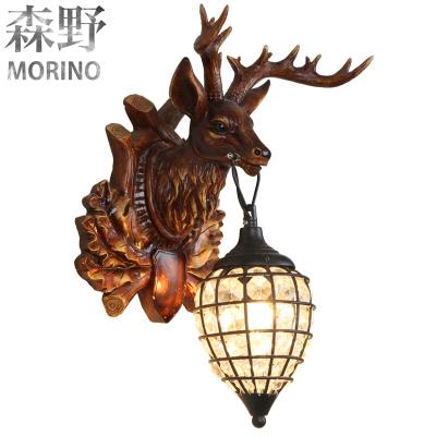 China American Country Lantern Wall Sconce Head Deer and Horse Design Wildlife Countryside Lamp for sale