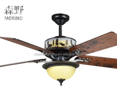 China American Country Country Style Rechargeable Electric Led Ceiling Fan Lamp for sale