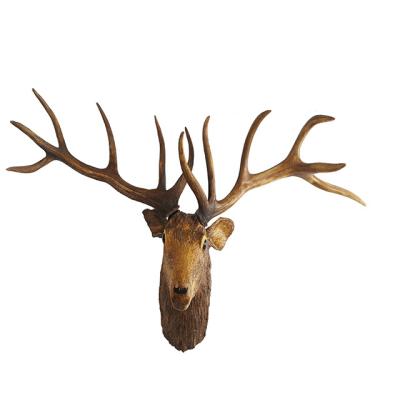 China China craft resin deer head with antler for wall decoration for lodge and cabin for sale