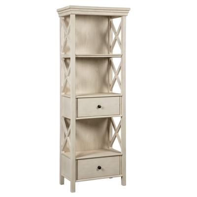 China CaoXian HiHome Cottage Shelving Cabinet or Stocked Chic Bookcase, Antique White for sale