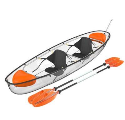 China New Lightweight 2 Person PVC Lureking 2020 Plastic Kayak Fishing Boat PC Clear Transparent Polycarbonate Material With 2 Paddles for sale