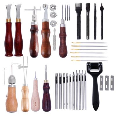 China Eco-friendly L27 DIY leathercraft kits leather carving tool kit hollow metal punch for leather hand working for sale