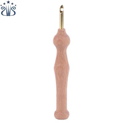 China New RTS Durable Useful Punch Needle Embroidery Tools Wooden Handle Punch Needle for sale