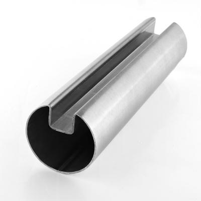 China Railing VINMAY ASTM Round Stainless Steel Slot Groove U Slot Pipe for sale