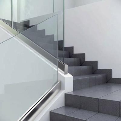 China Customized Modern Wholesale Glass Balustrade 304 By 316 Frameless Aluminum Staircase U Channel Balcony Glass Balustrade for sale