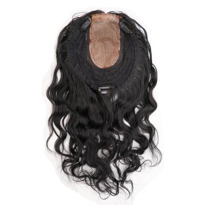 China Fast Shipping 150% Density 100% Silk Low Curly Hair Clip In Hair Pieces Topper Hair for sale