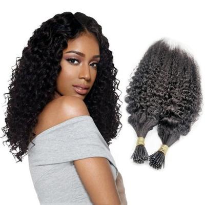 China Curly Curly Curly Hair Extensions I Tip Hair Extensions I Tip Curly Aligned Curly Hair Extension Keratin U Curl Wholesale for sale