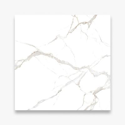 China Budget 24x24 Modern Inkjet Style Fashion Foshan Carrara Porcelain Shiny White Polished Full Glazed Floor Tile for sale