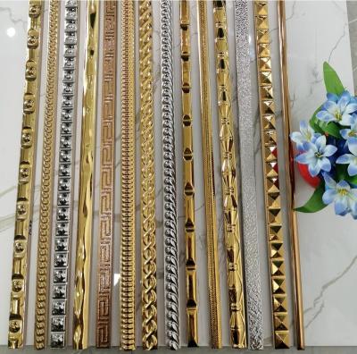 China Glazed Metallic Tiles China Hot Sale Design Gold Glazed Glossy Exterior Decorative Ceramic Tiles, 20x600mm Listello Wall Tiles Bathroom for sale