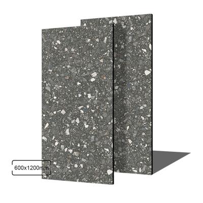 China Rustic Tiles Rustic Stone Effect Glazed Large Size 120x60 Matt Black Min Slip Porcelain Tiles Flooring For Kitchen for sale