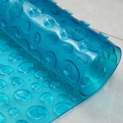 China Viable 42 x 73 inch Tub Shower Bath Mat Non-Slip Machine Washable (Light Blue) with Suction Cups for sale