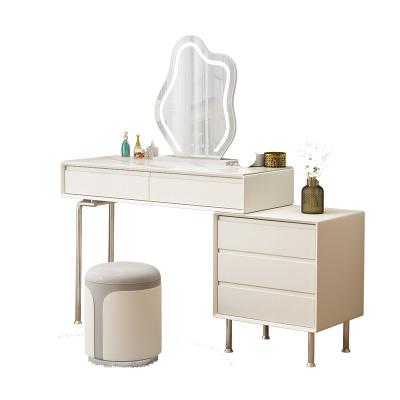 China (Others)Adjustable Modern Nordic Bedroom Furniture Set Multicolor Led White Adjustable Telescopic Light Dressing Table Makeup Table for sale