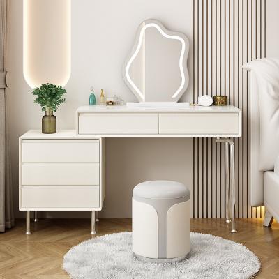 China Nordic Design Adjustable Dressing Tables Storage Furniture Home Style White (Size) Dressing Table With Mirror And Drawers for sale