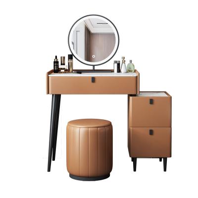 China Adjustable Modern Minimalist Women Bedroom Luxury Dresser (Other) Dresser With LED Mirror Set With Dressing Table for sale