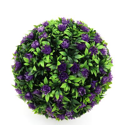 China Home Garden Office Wedding  Decoration Faux Topiary Boxwood Leaves and Rose  Flower Outdoor Grass Ball High Quality Artificial Flower Balls for sale