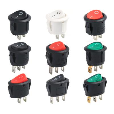 China Electrical Equipment 12V 220V LED Illuminated 20A 12V Rocker Switch Push Button Switch Car Button Lights ON/OFF Round Lamp Switch for sale